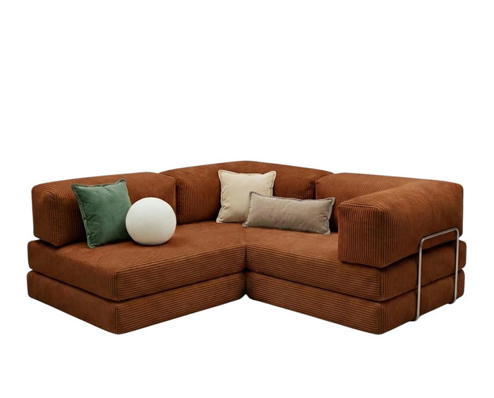 Atelier Del Sofa Kanyon - Sofá-cama de esquina Rojo azulejo